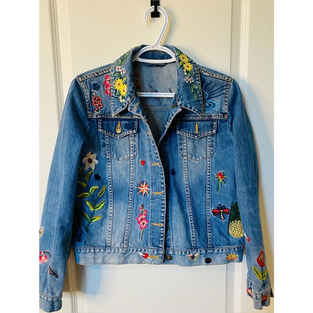Gucci California Embroidered GG Denim Jacket Size Small - Picture 1 of 17